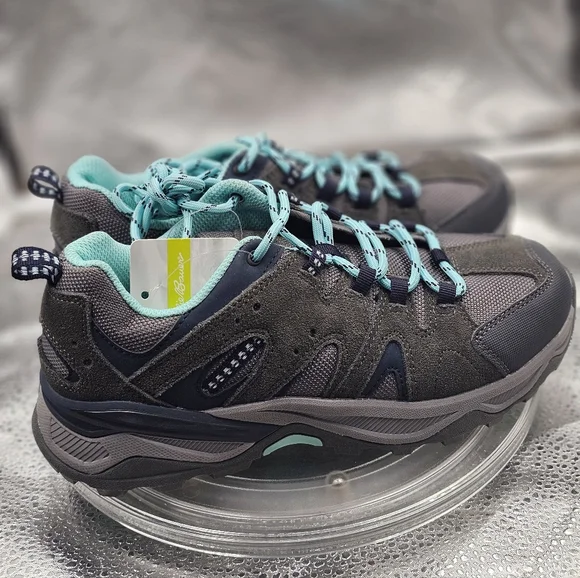 H Eddie Bauer RoseBurg womens 8 Sneakers Shoes Grey Teal Turquoise Vibe NWT - Picture 6 of 10
